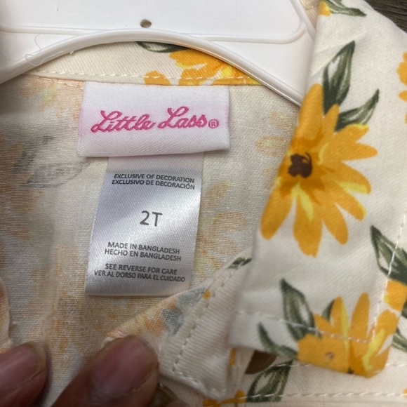 Little Lass Floral Print Sheath Short Sleeve Sun Flower Dress Size 2T - Picture 4 of 5
